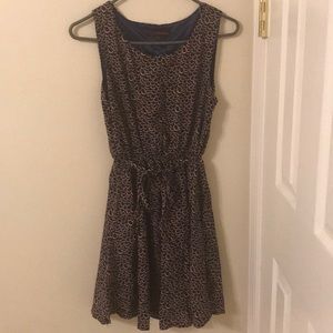 Tie front patterned dress